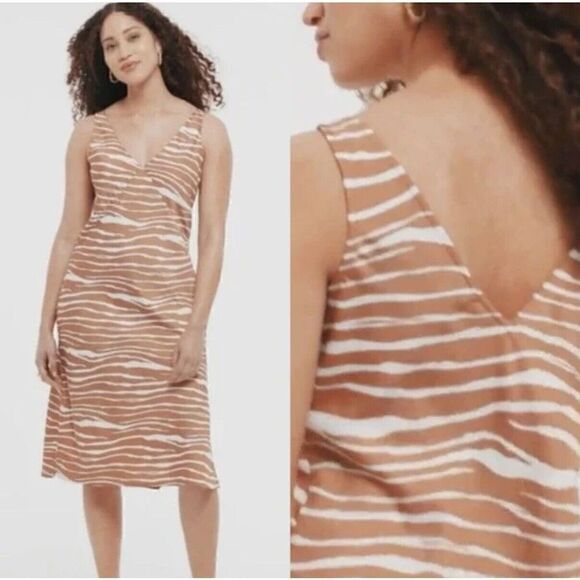 Women's Slip Dress - A New Day Brown Zebra Striped Large. NWT. Z - Picture 1 of 7